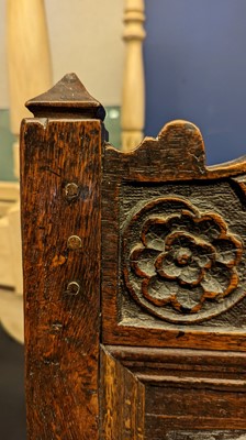 Lot 397 - An oak wainscot chair