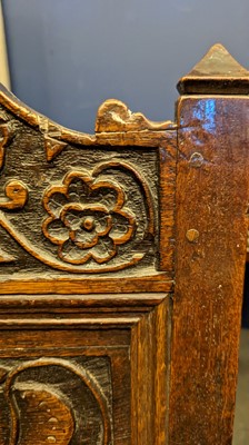 Lot 397 - An oak wainscot chair