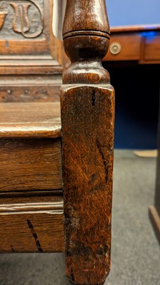 Lot 397 - An oak wainscot chair