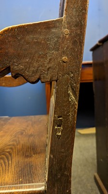 Lot 397 - An oak wainscot chair