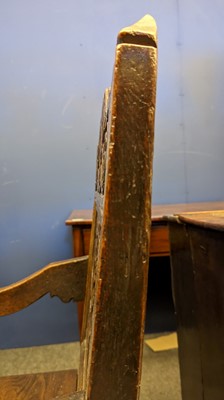 Lot 397 - An oak wainscot chair
