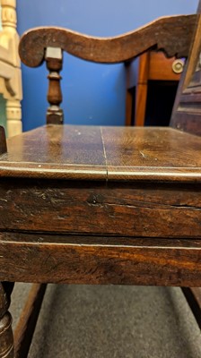 Lot 397 - An oak wainscot chair