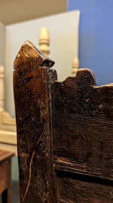 Lot 397 - An oak wainscot chair