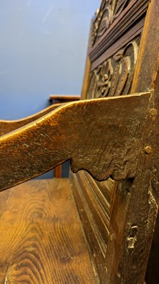 Lot 397 - An oak wainscot chair