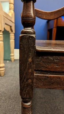 Lot 397 - An oak wainscot chair