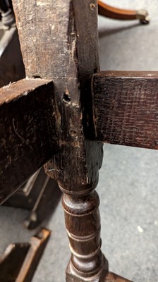 Lot 397 - An oak wainscot chair