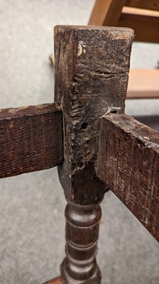 Lot 397 - An oak wainscot chair