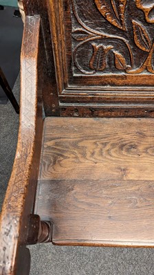 Lot 397 - An oak wainscot chair