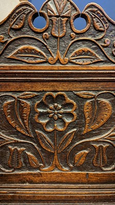 Lot 397 - An oak wainscot chair