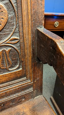 Lot 397 - An oak wainscot chair