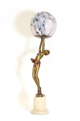 Lot 188 - An Art Deco figural cold-painted table lamp