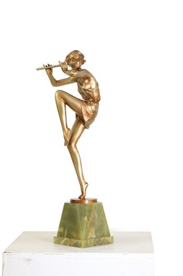 Lot 179 - An Art Deco cold-painted figure, 'The Flute Player'