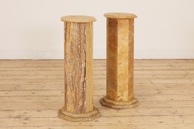 Lot 323 - A pair of Italian marble pedestals