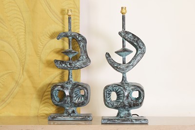 Lot 500 - A pair of contemporary sculpted table lamps