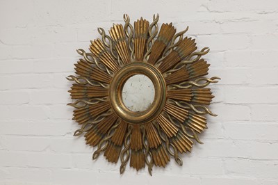 Lot 501 - A circular 'sunburst' wall mirror