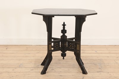 Lot 245 - An Aesthetic Movement black-lacquered side table