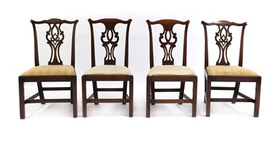 Lot 421 - A two similar pairs of mahogany chairs