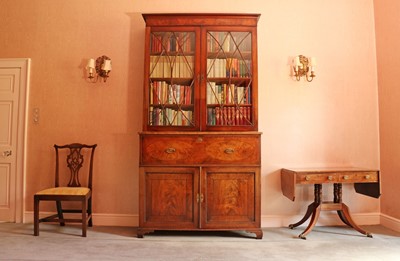 Lot 400 - A George II mahogany secretaire bookcase
