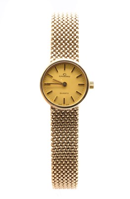 Lot 336 - A ladies' 9ct gold Garrard quartz bracelet watch