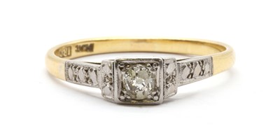 Lot 43 - A gold single stone diamond ring