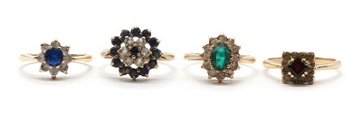 Lot 256 - Four 9ct gold rings