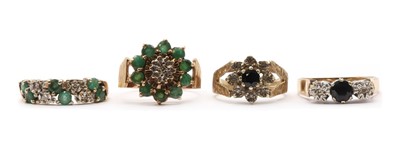 Lot 258 - Four 9ct gold rings