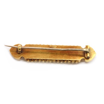 Lot 2 - A Victorian gold diamond bar brooch