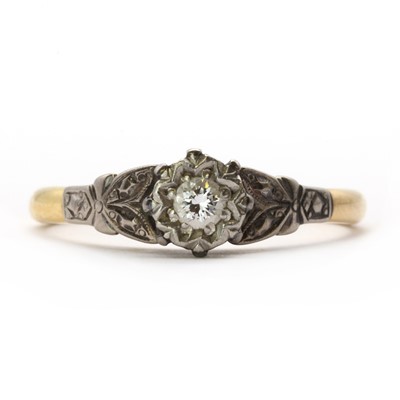Lot 56 - A gold single stone diamond ring