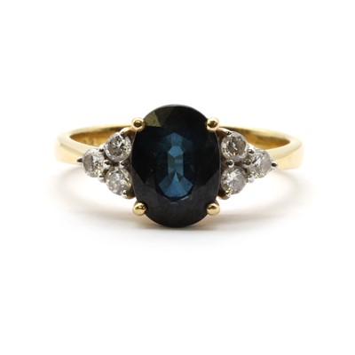 Lot 177 - A gold sapphire and diamond ring