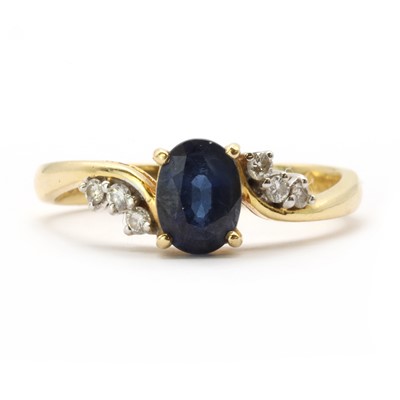 Lot 182 - A gold sapphire and diamond ring