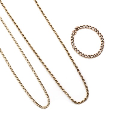 Lot 260 - A 9ct gold hollow rope link chain