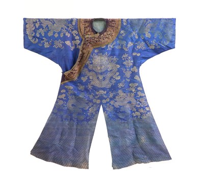 Lot 302 - A Chinese brocade weave dragon robe