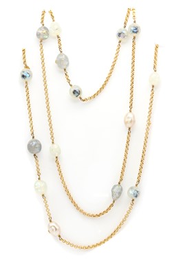 Lot 1098 - A Chanel gold plated bead necklace