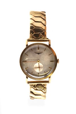 Lot 342 - A gentlemen's 9ct gold Longines mechanical bracelet watch