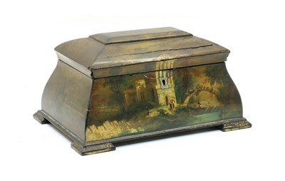 Lot 343 - A lacquered tea caddy