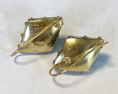 Lot 3 - A pair of Victorian gold diamond and turquoise earrings