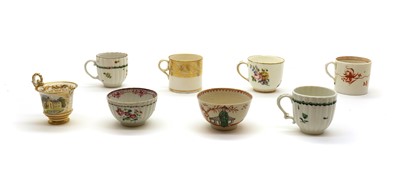 Lot 221 - A collection of English and French porcelain tea wares