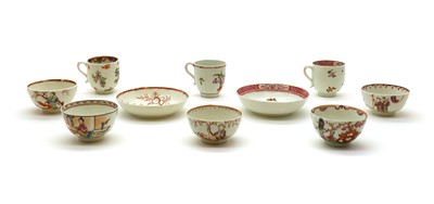 Lot 222 - A collection of Lowestoft porcelain tea wares