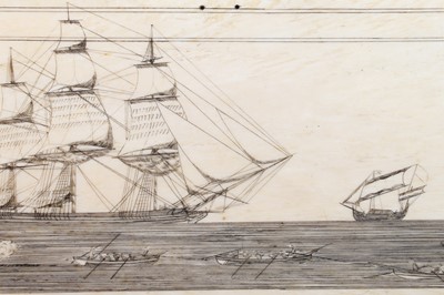 Lot 88 - A sailor's large scrimshaw pan-bone plaque