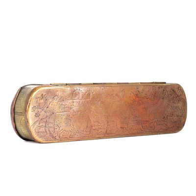 Lot 26 - An unusual copper and brass tobacco box