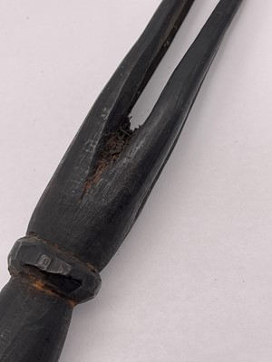Lot 57 - A carved hardwood chief's 'Icula Ni Bakola' cannibal fork