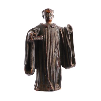 Lot 135 - An Indo-Portuguese carved wood figure of a Jesuit priest