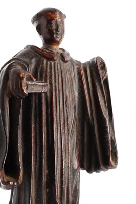 Lot 135 - An Indo-Portuguese carved wood figure of a Jesuit priest