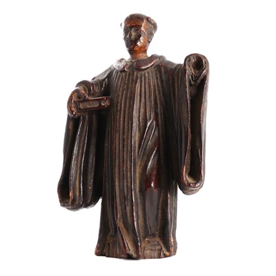 Lot 135 - An Indo-Portuguese carved wood figure of a Jesuit priest