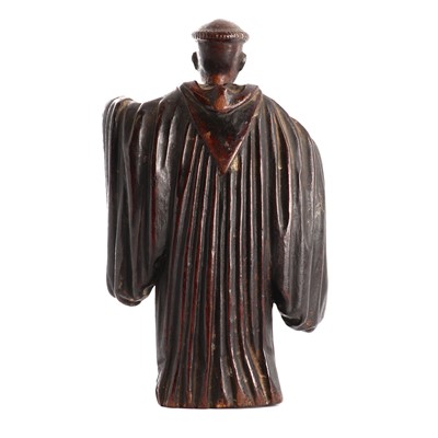 Lot 135 - An Indo-Portuguese carved wood figure of a Jesuit priest