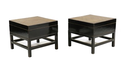 Lot 487 - A pair of Chinese lacquered side tables