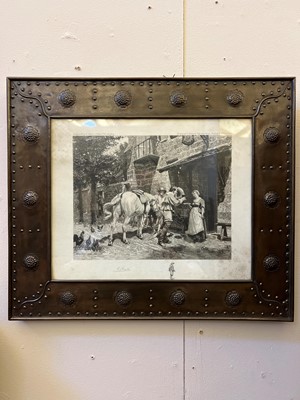 Lot 67 - A pair of Arts and Crafts copper picture frames