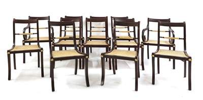 Lot 430 - A set of 10 & 2 regency style bar back dining chairs