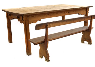 Lot 401 - A Scottish pitch pine Farmhouse table