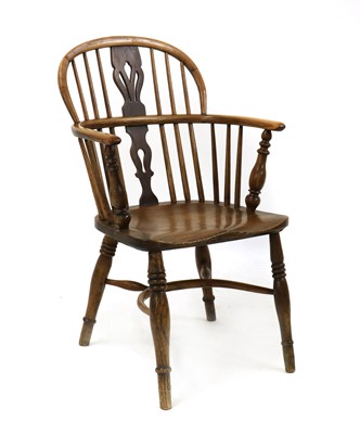 Lot 397 - An ash and beech Windsor elbow chair
